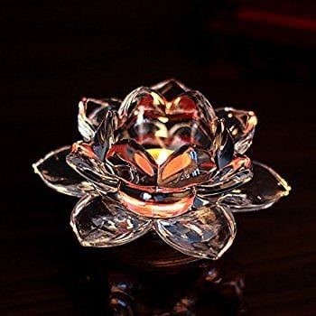 pair of lotus flower candle holders