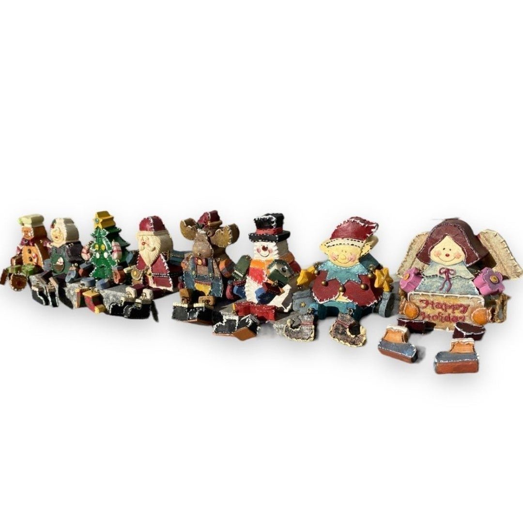Collections ETC RARE 2005 Full Set 8 Christmas Shelf Sitters X Mas DecorCottage