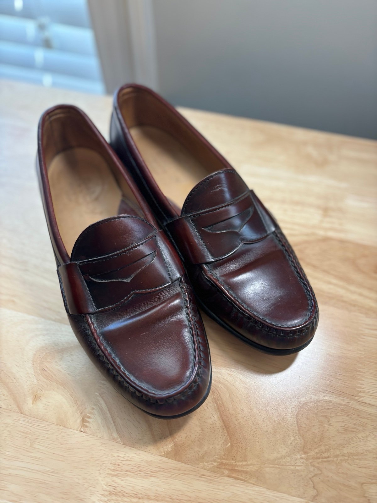 Footjoy Men’s Slip On Burgundy Leather Penny Loafers Shoes Size 9 D