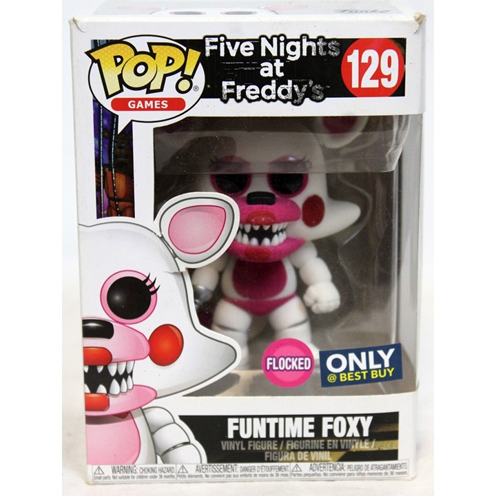 Funko Pop Games FNAF Funtime Foxy Best Buy Flocked #129 Five Nights at Freddys