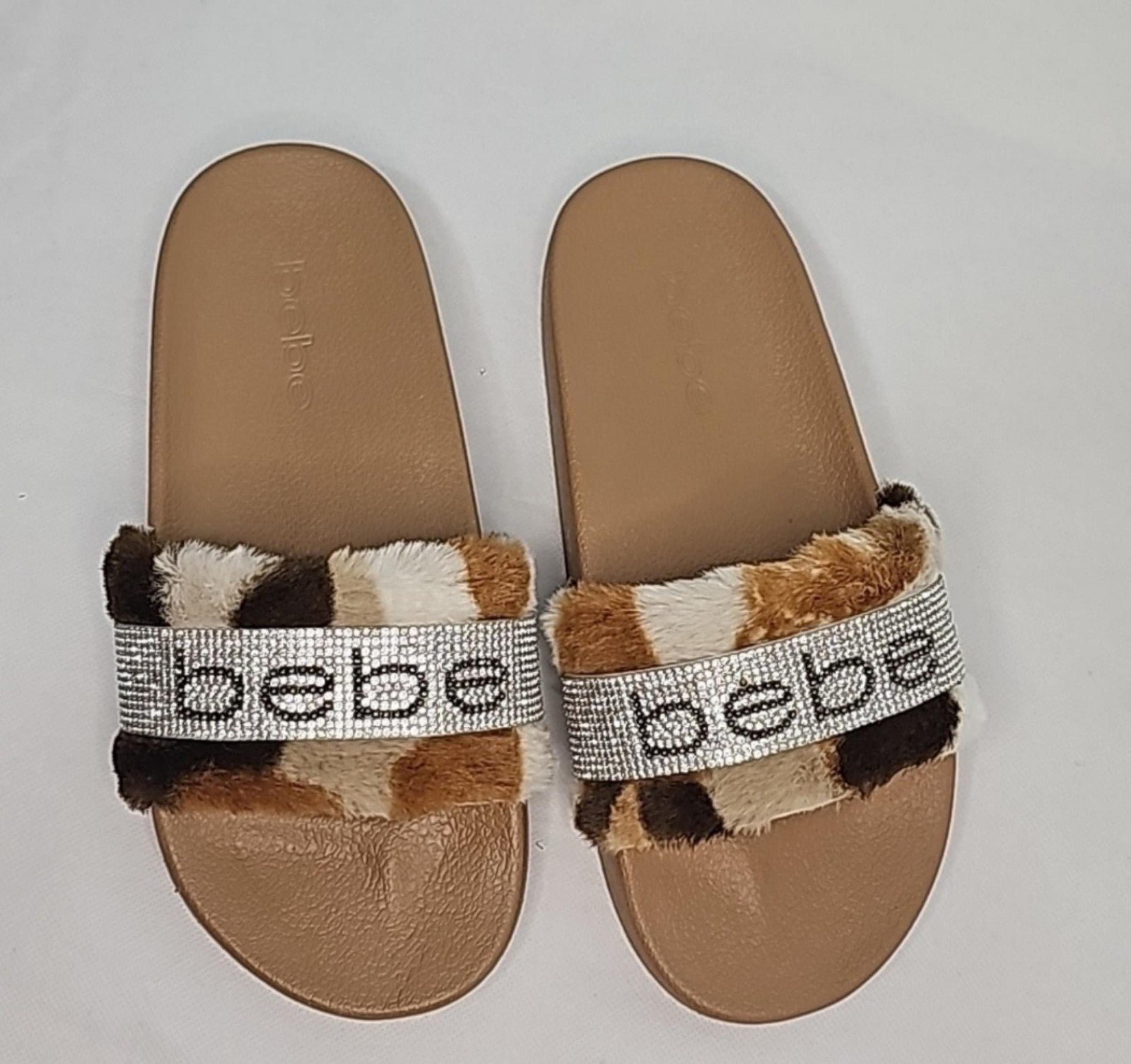 Bebe Faux Fur Slide Sandal size 7M  New