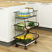 Fruit Basket for Kitchen 3 Tier Stackable Vegetable Storage Cart Basket w/Wheels