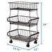 Fruit Basket for Kitchen 3 Tier Stackable Vegetable Storage Cart Basket w/Wheels