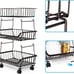 Fruit Basket for Kitchen 3 Tier Stackable Vegetable Storage Cart Basket w/Wheels