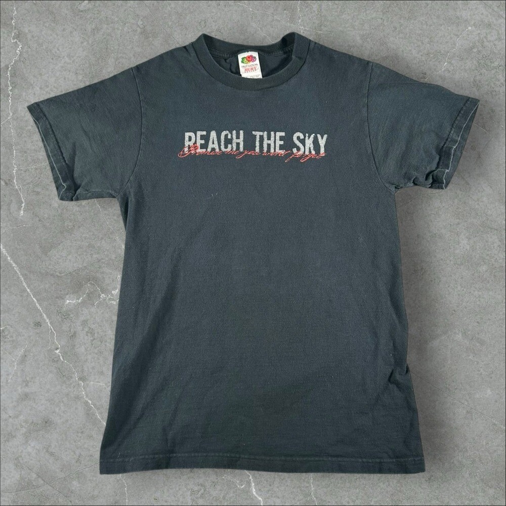 Vintage Reach The Sky Shirt Mens Small Black Y2K Straightedge Hardcore Band HXC