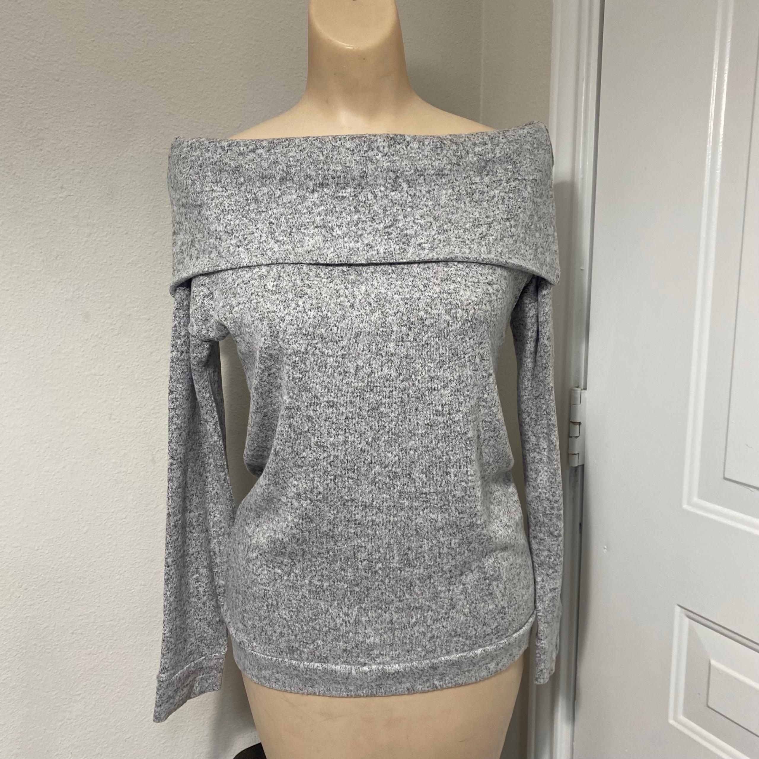 Poof Apparel Women's Gray Cowl Neck Long Sleeve Sweater Size S NEW