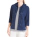 NWT-CHICO'S ZENERGY Embroidered Indigo Full Zip Hoodie French Terry Jacket 2P=LP