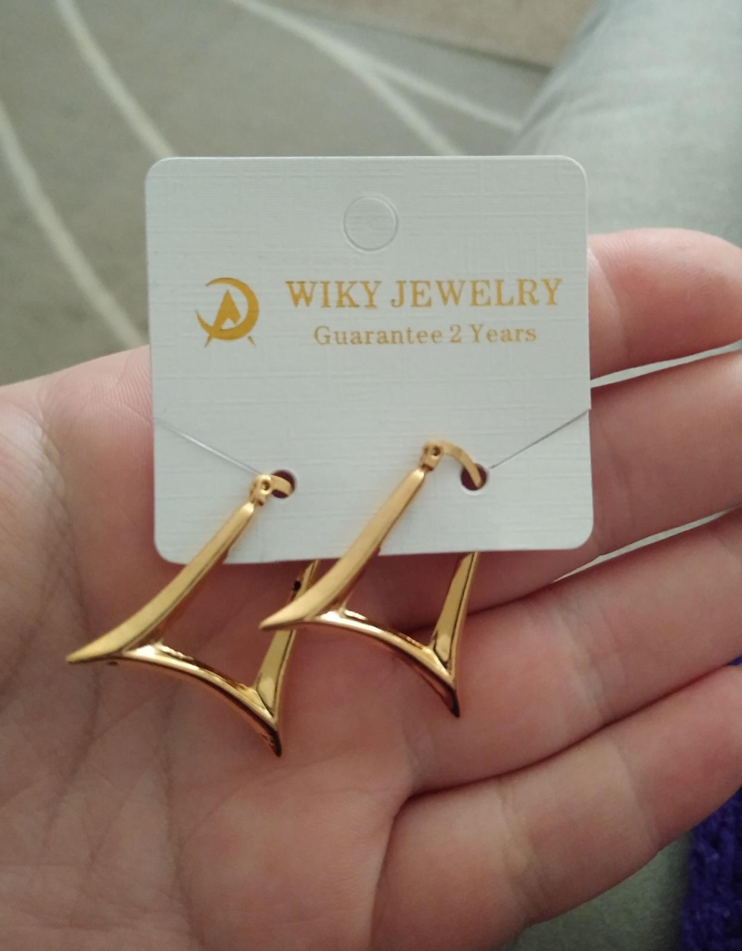 New 14k Gold Finish Bangle Hoop Earrings