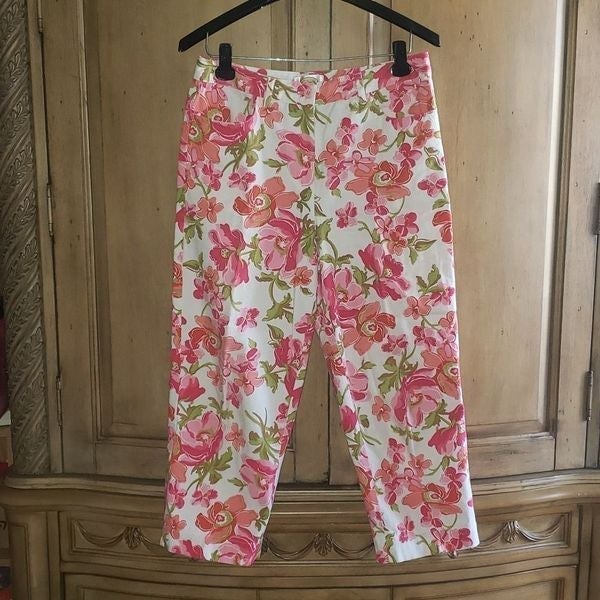 Talbots Floral Stretch Capri Pants