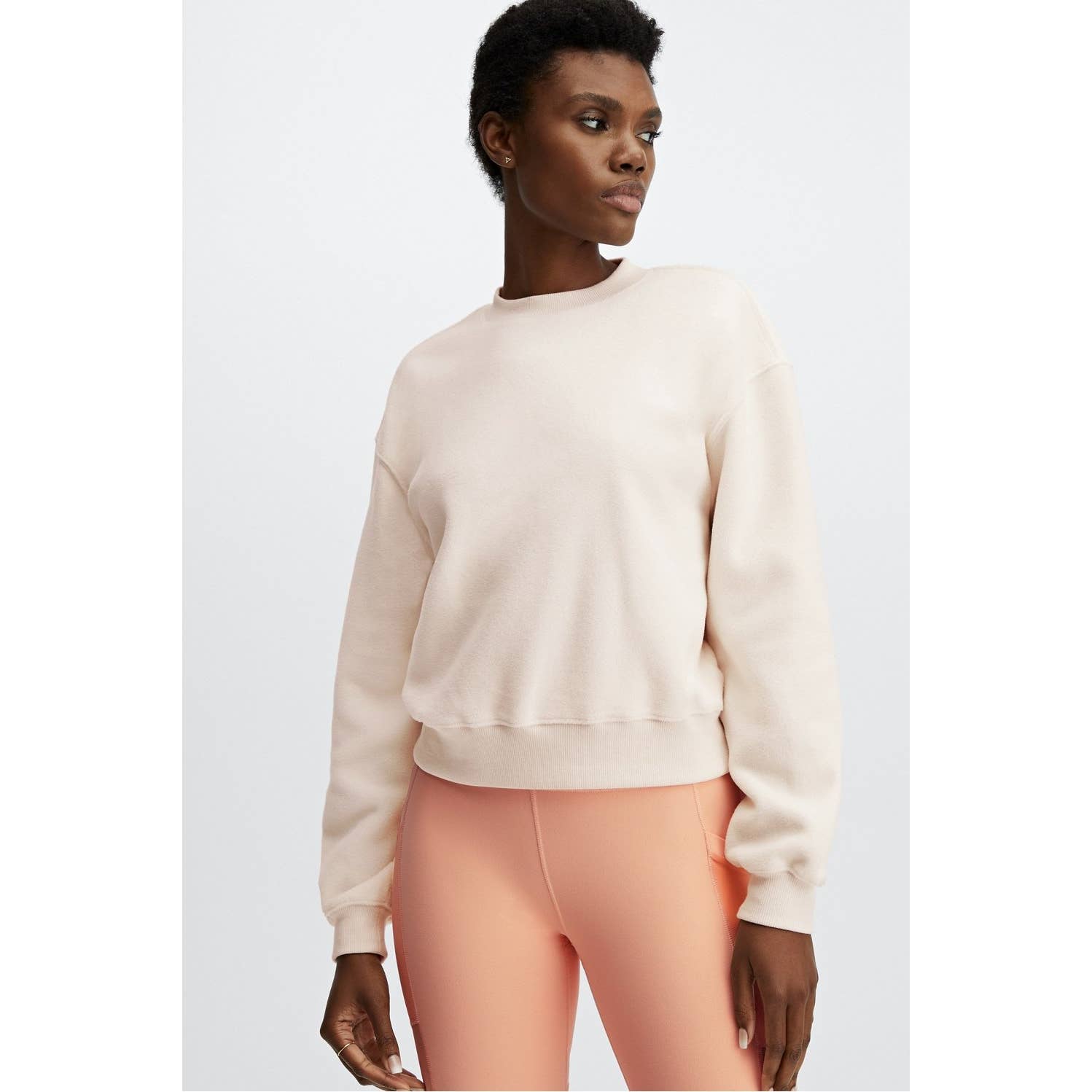 New Fabletics Rayne Polar Fleece Crewneck Oats size S