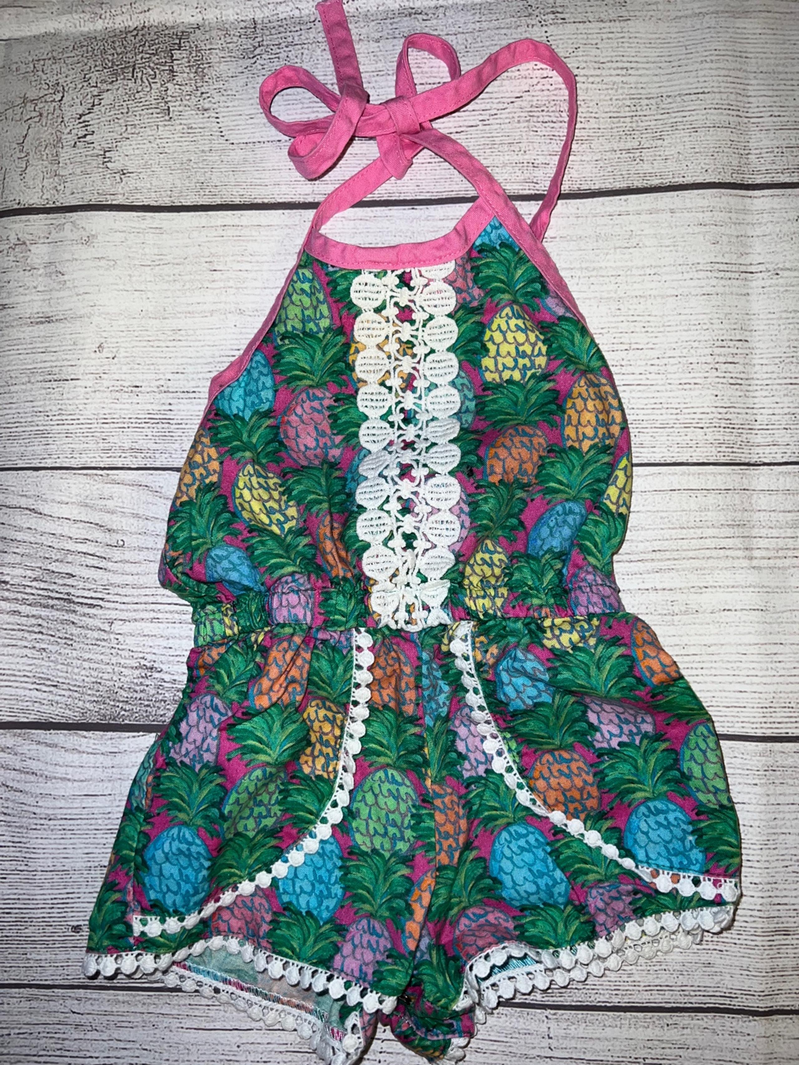 Ricrac & Ruffles Pineapple Romper 12M