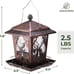 Kingsyard Metal Bird Feeder for Outdoor Hanging - Unique Design Wild Bird Hopper
