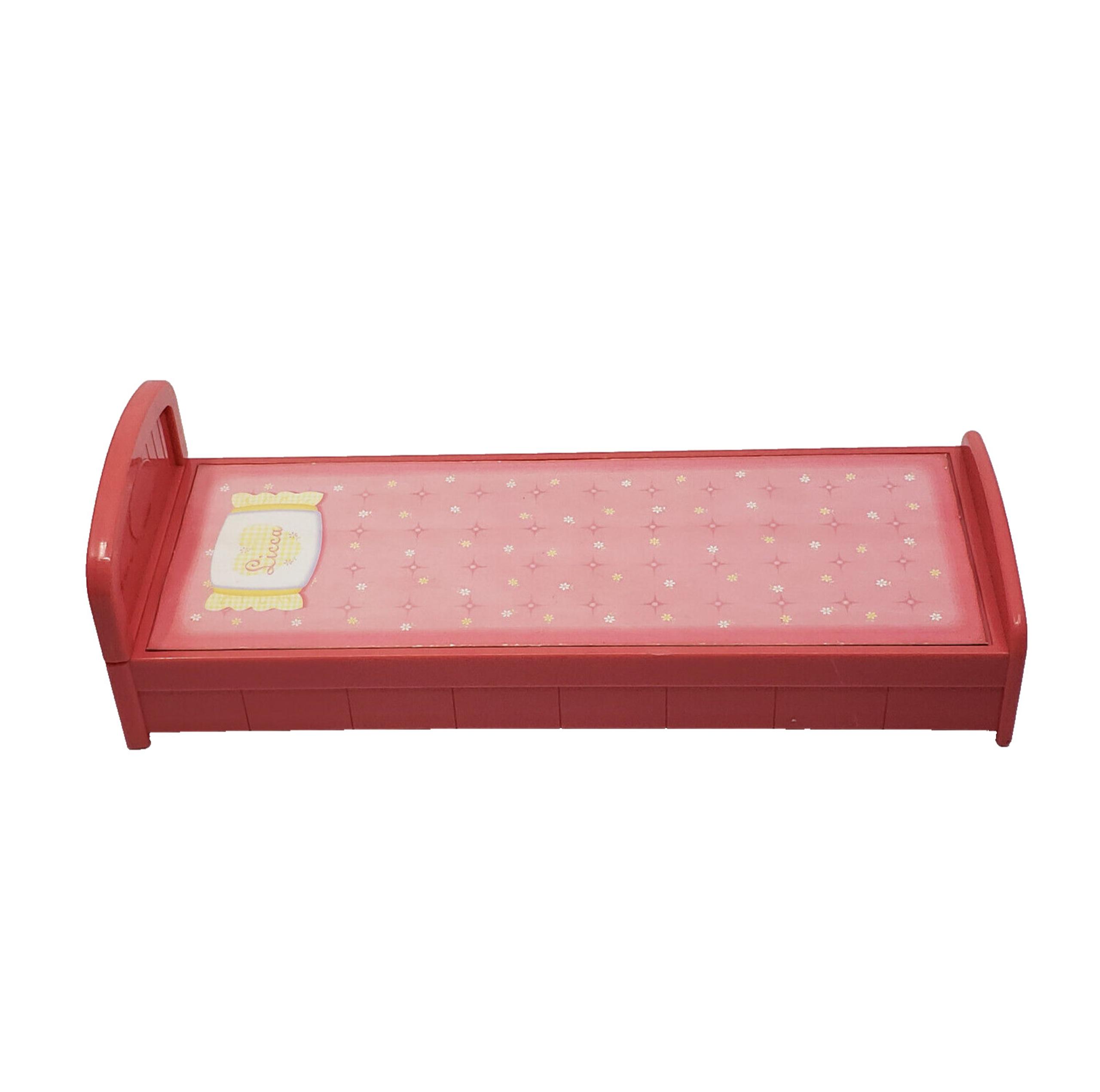 Takara Tomy Japan Licca Doll Bed Furniture Plastic Peach Pink USED