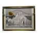 Finished Framed Needlepoint Church Flowers Vintage Golden Frame