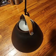 Maxim Lighting Nordic Tan Leather/Black Transitional Dome Hanging Pendant L
