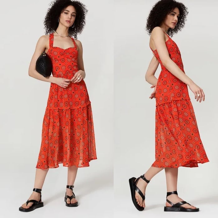 Marissa Webb NWT Red Medallion Sleeveless Midi Dress XS (0)