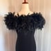 Vintage 80s/90s Black Feather Maxi Dress 12