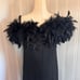 Vintage 80s/90s Black Feather Maxi Dress 12