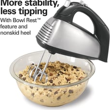 Stainless Steel Electric Snap On Storage Kitchen Mixing Bowl Whisk Hand Mixer