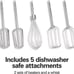 Stainless Steel Electric Snap On Storage Kitchen Mixing Bowl Whisk Hand Mixer