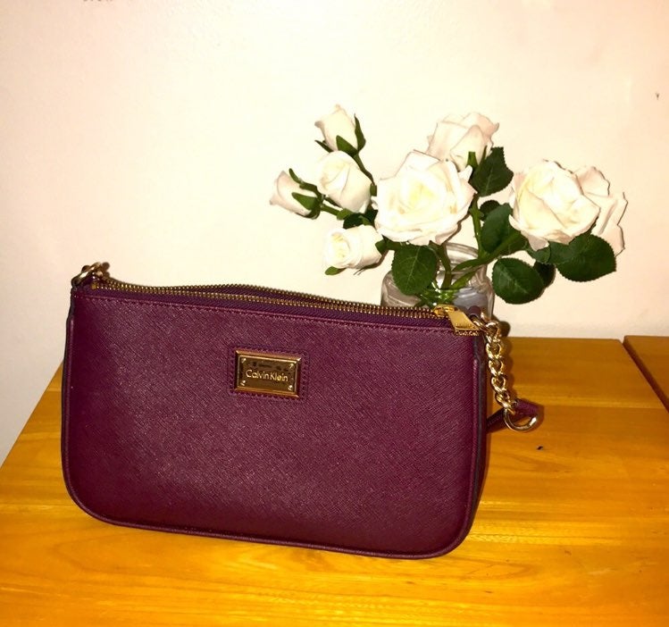 Calvin Klein Small Burgundy Satchel