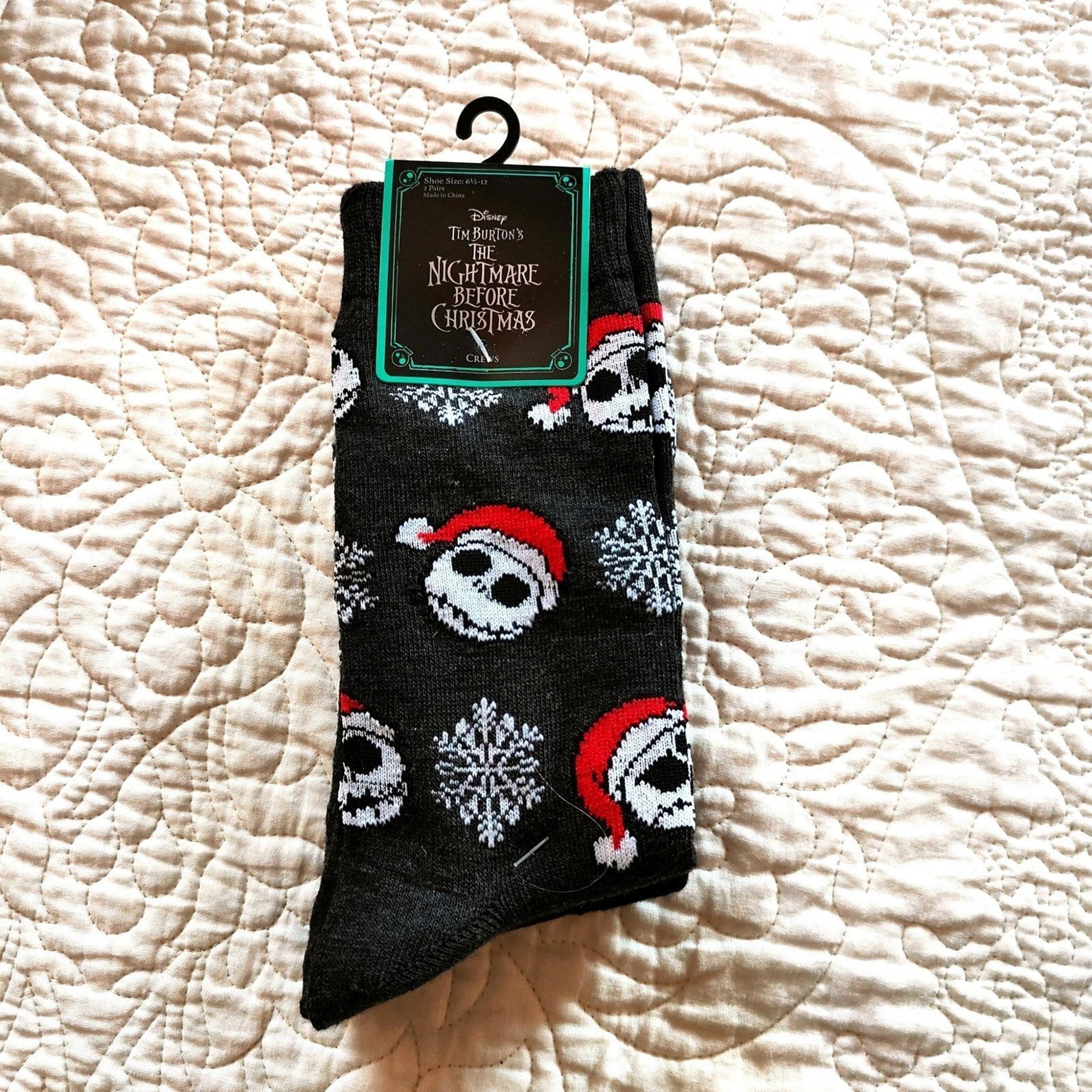 NWT 2 Pairs Nightmare Before Christmas Socks Jack Skellington TNBC Disney