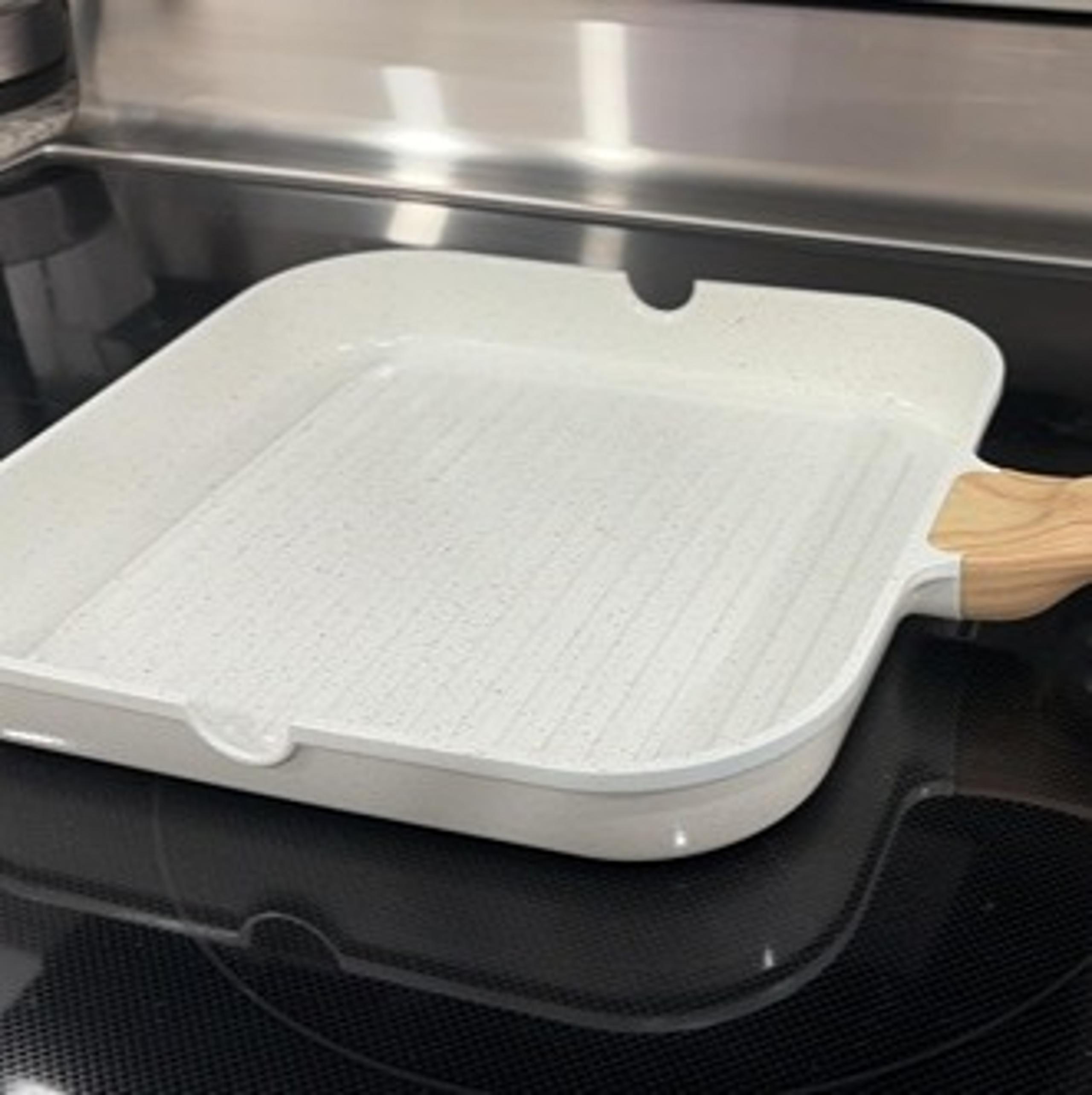 SENSARTE Nonstick Ceramic Grill Pan for Stove Tops, Versatile Square Grilling Pa
