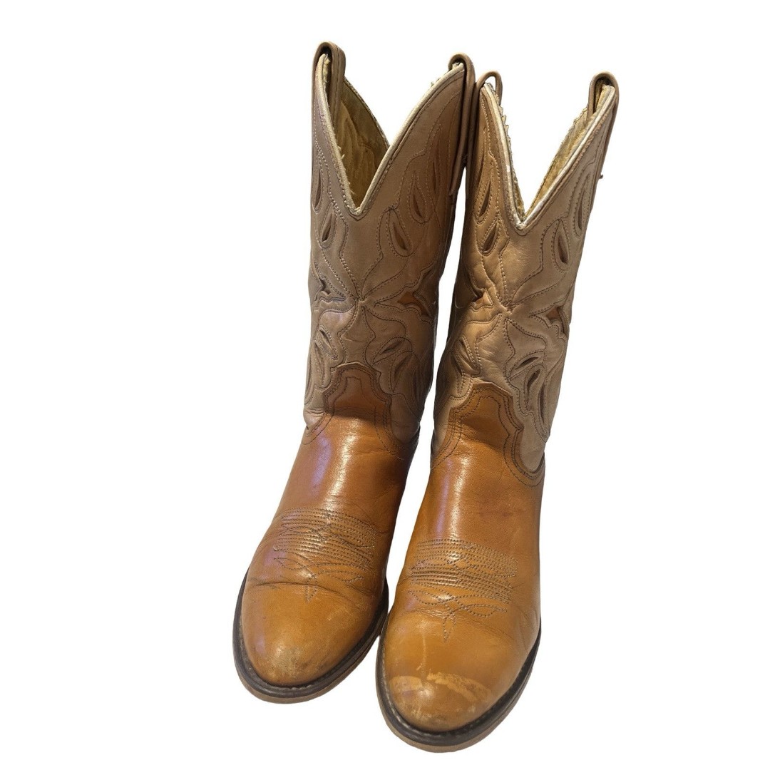 Acme Womens Size 5C Leather Two-Tone USA Made Cowboy Boots