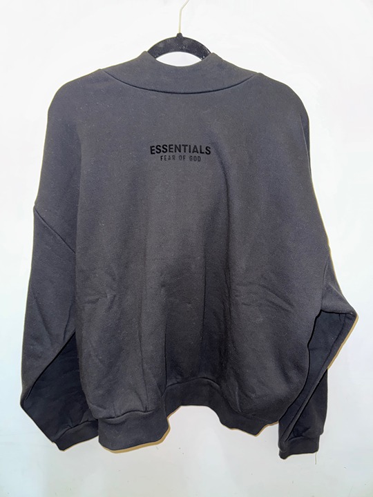 Fear Of God Essential Jet Black Hoodie Size X-large