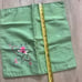 Vintage Chinese Green Silk Hand Embroidered Flowers Pillow Sham Cover 15”