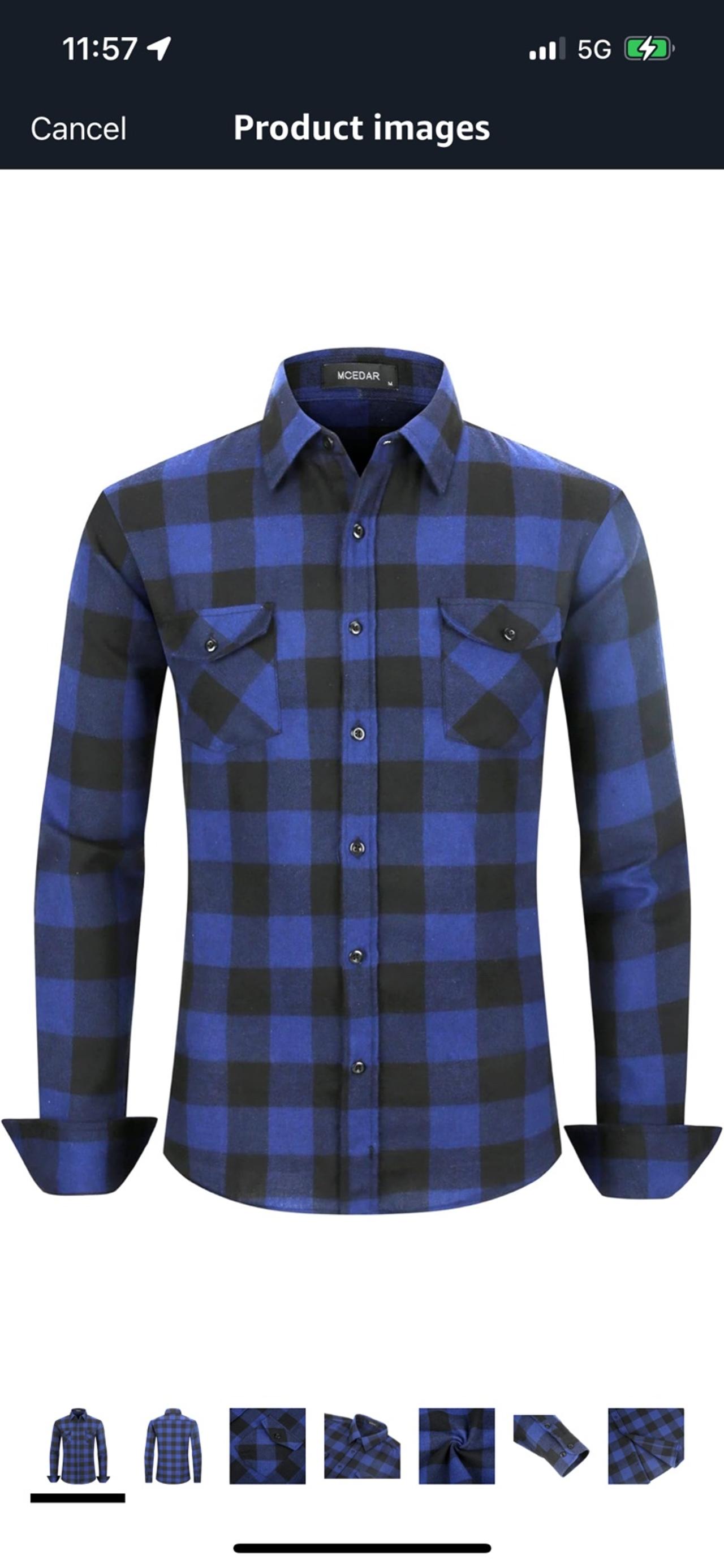 NWT Men’s Plaid Flannel Shirts-Long Sleeve Casual Button Down Slim Fit Outfit