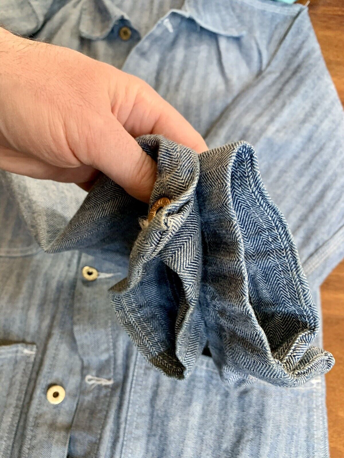 50's Universal Overall Stonecutter Sanforized Denim Work Chore Jacket Patch 36