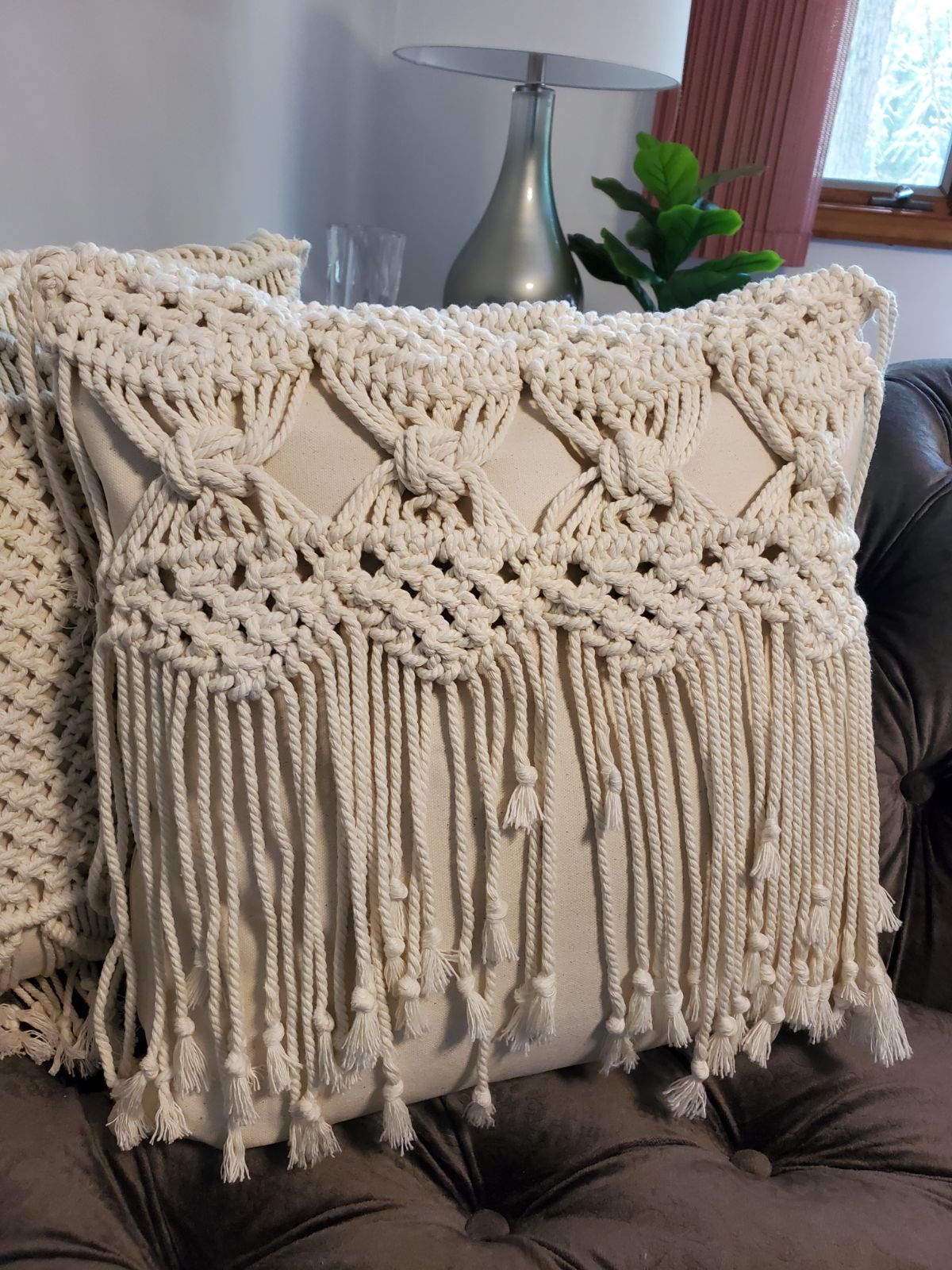 Macrame pillow case