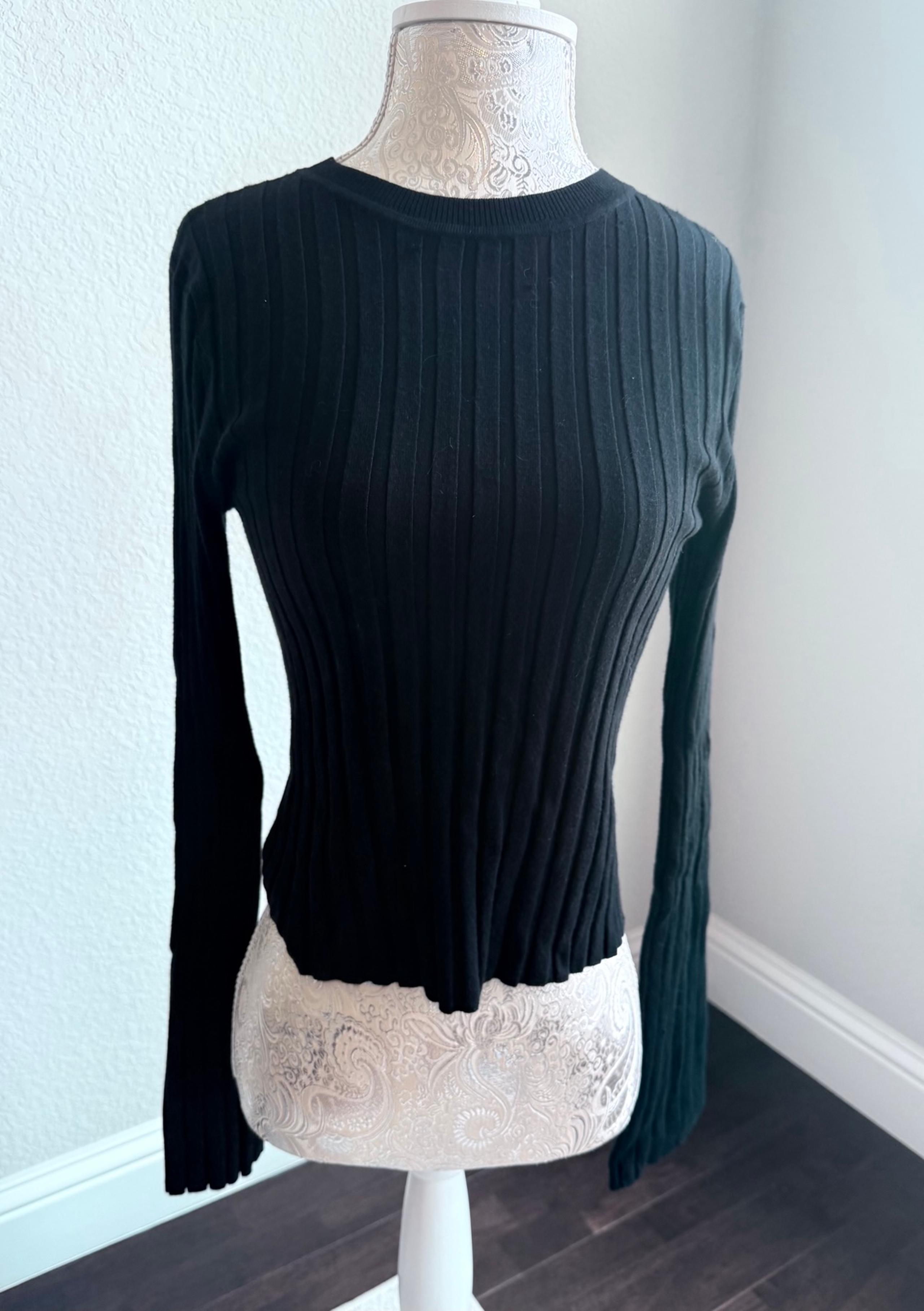 A New Day Target Women’s Crew Neck Pullover Sweater Black Large Ribbed