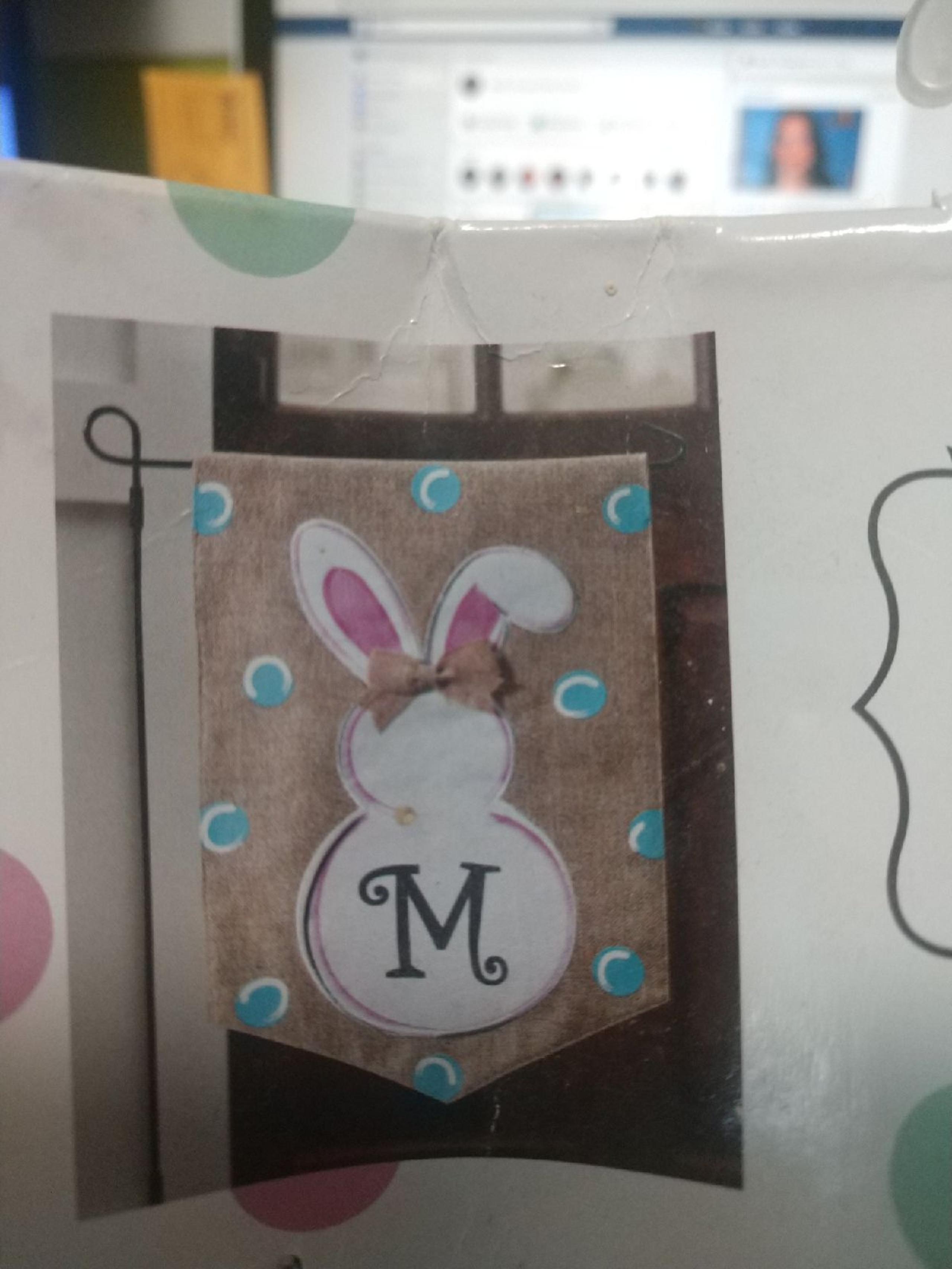 New Kirkland's "M" Bunny Flag & Stand