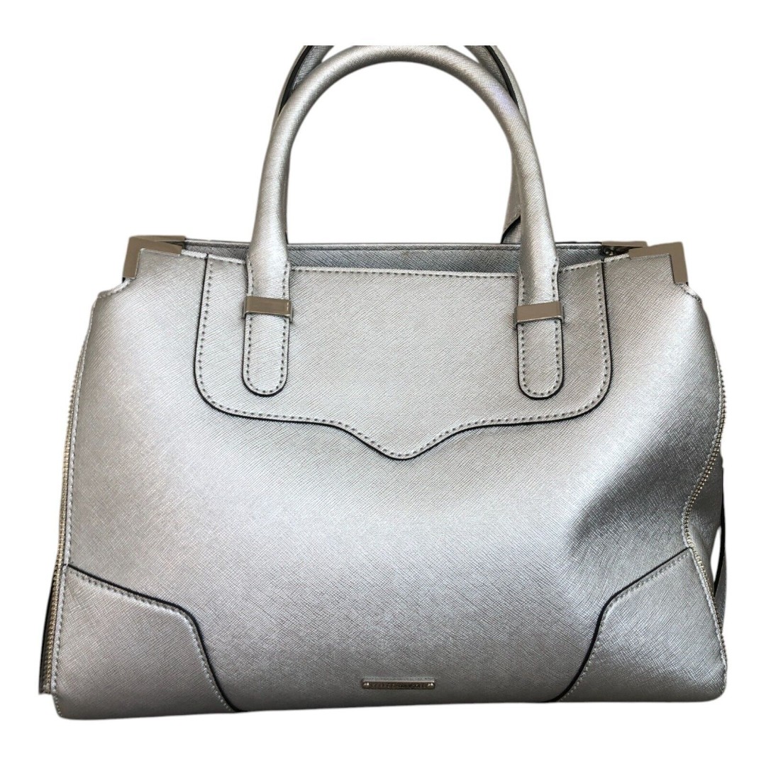 Rebecca Minkoff Silver Leather NWOT Amorous Satchal Designer Handbag 325