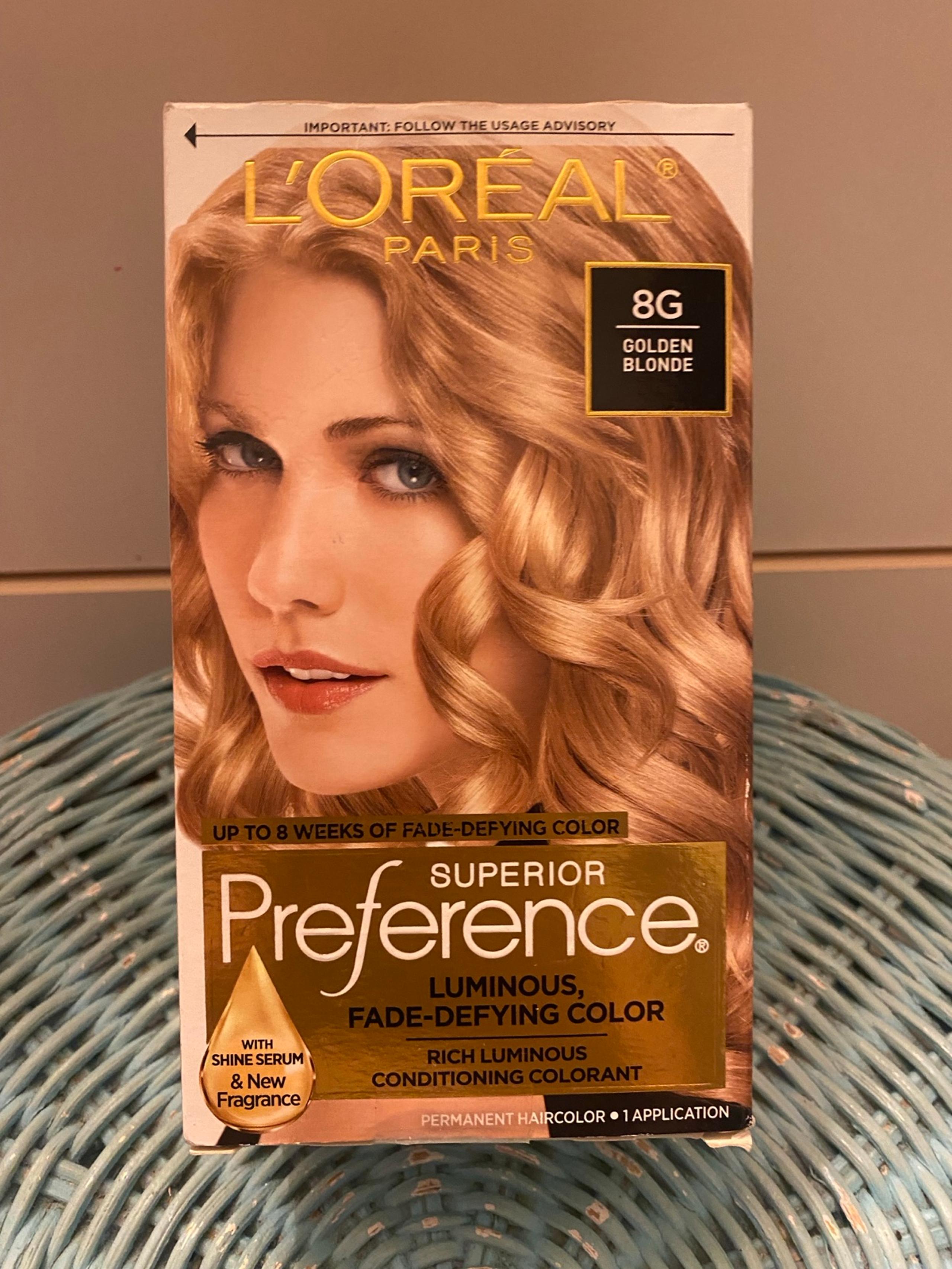 Loreal superior preferance Hair color 8G golden blonde new
