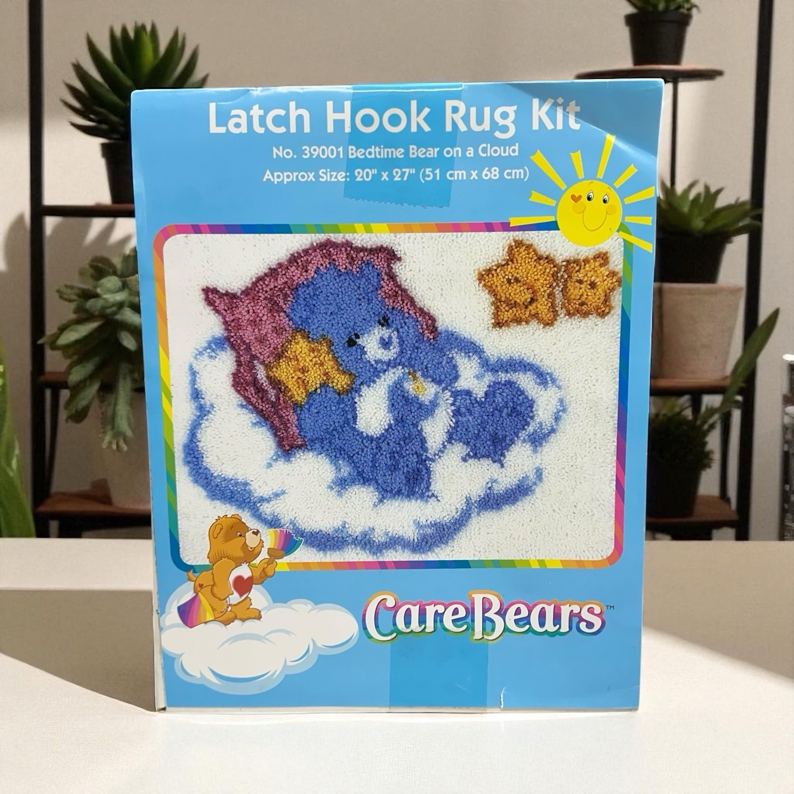 NIB Care Bears "Bedtime Bear on a Cloud" 20x27 Latch Hook Rug Kit MCG Textiles