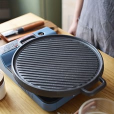 12.75 Thickened Cast Iron Round Reversible Grill Pan