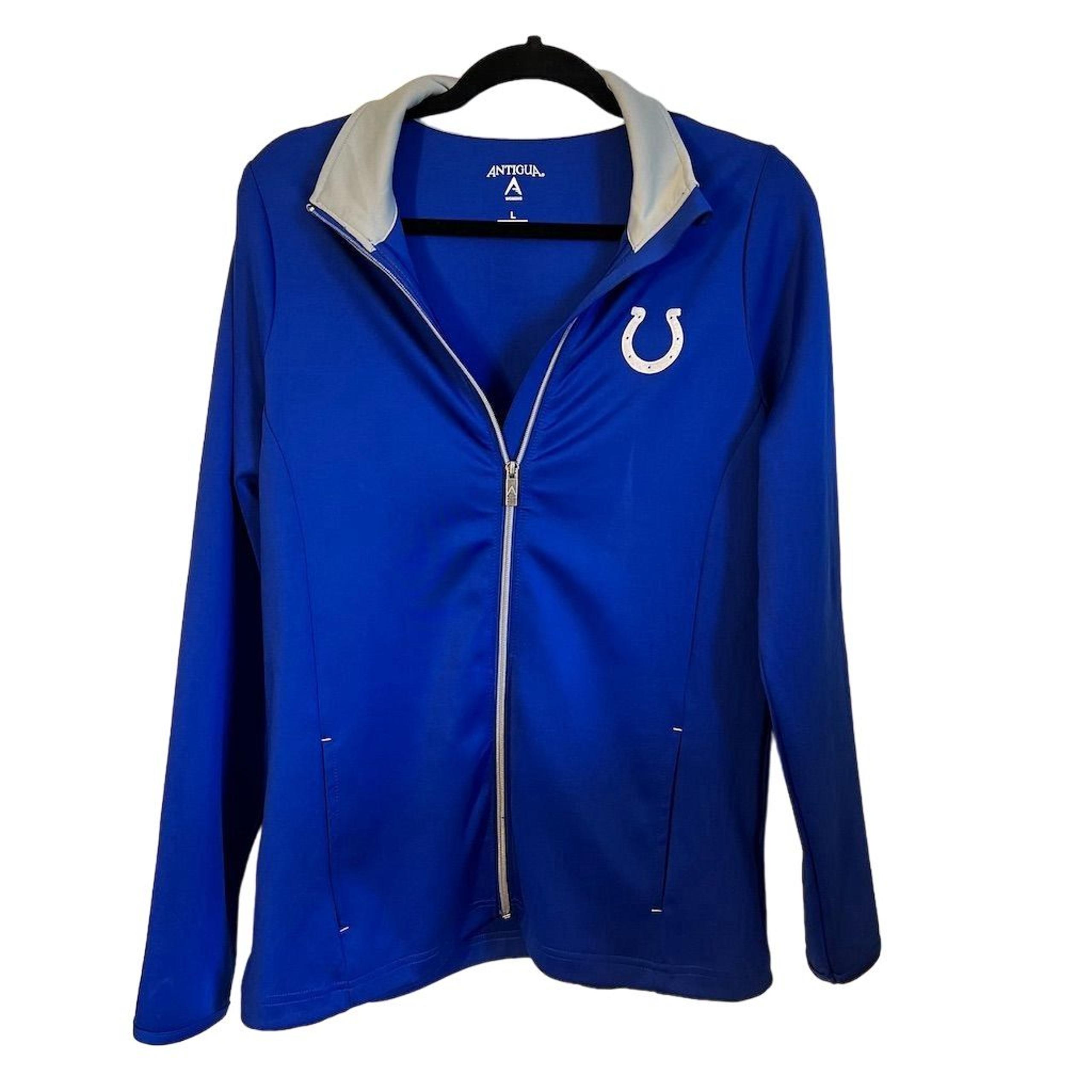 Antigua Women's Indianapolis Colts Full-Zip Jacket Blue Size L NFL Sports