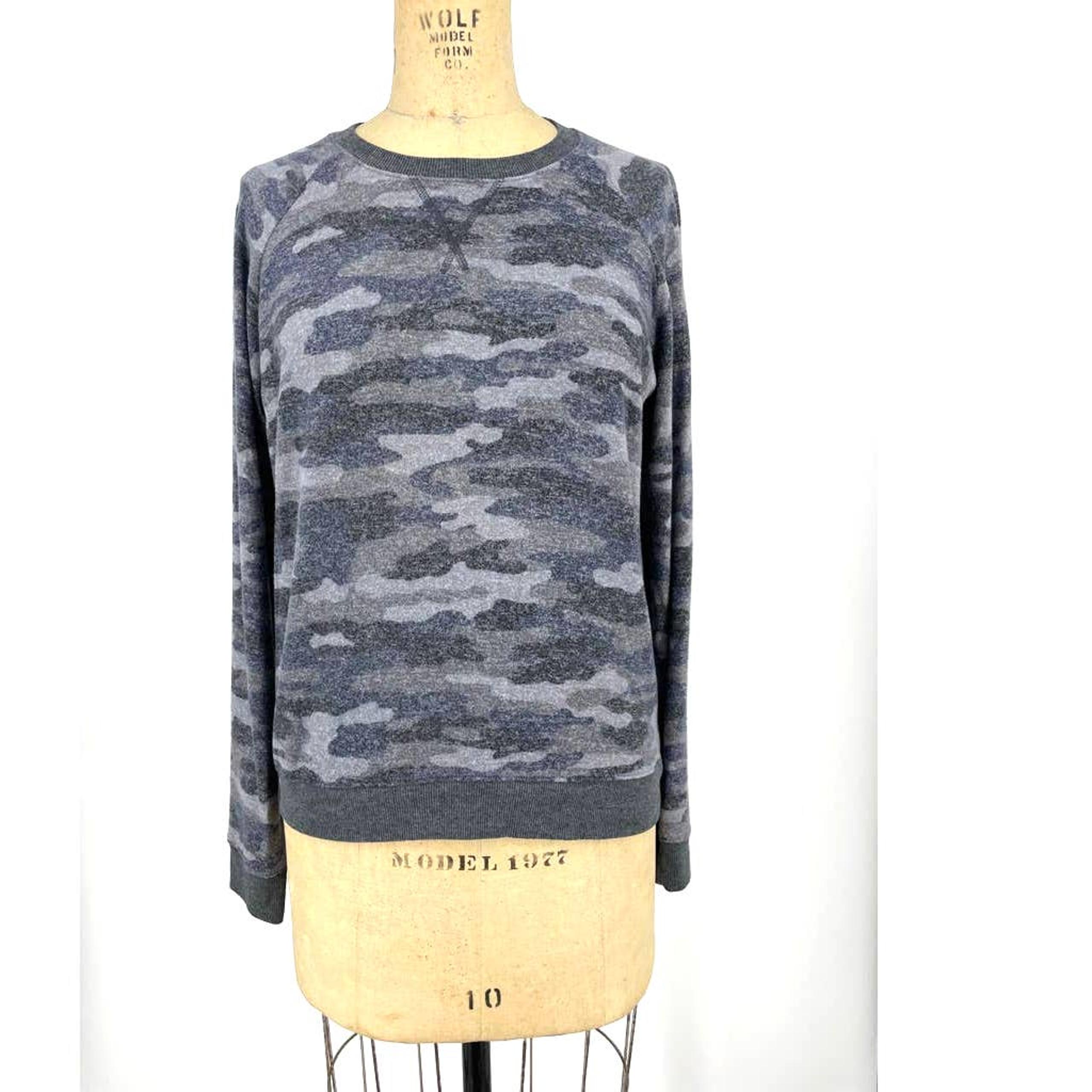 Lucky Brand Women's Long Sleeve Camo Hacci Printed Jersey Sweatshirt Size Medium