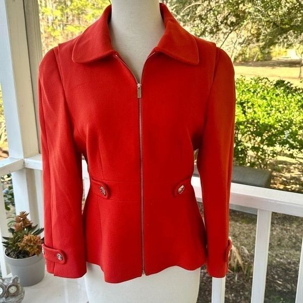 Karen Millen Zip Front Red Blazer