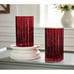 Set of 2 illuminated mercury glass hurricanes by Valerie parhill in red