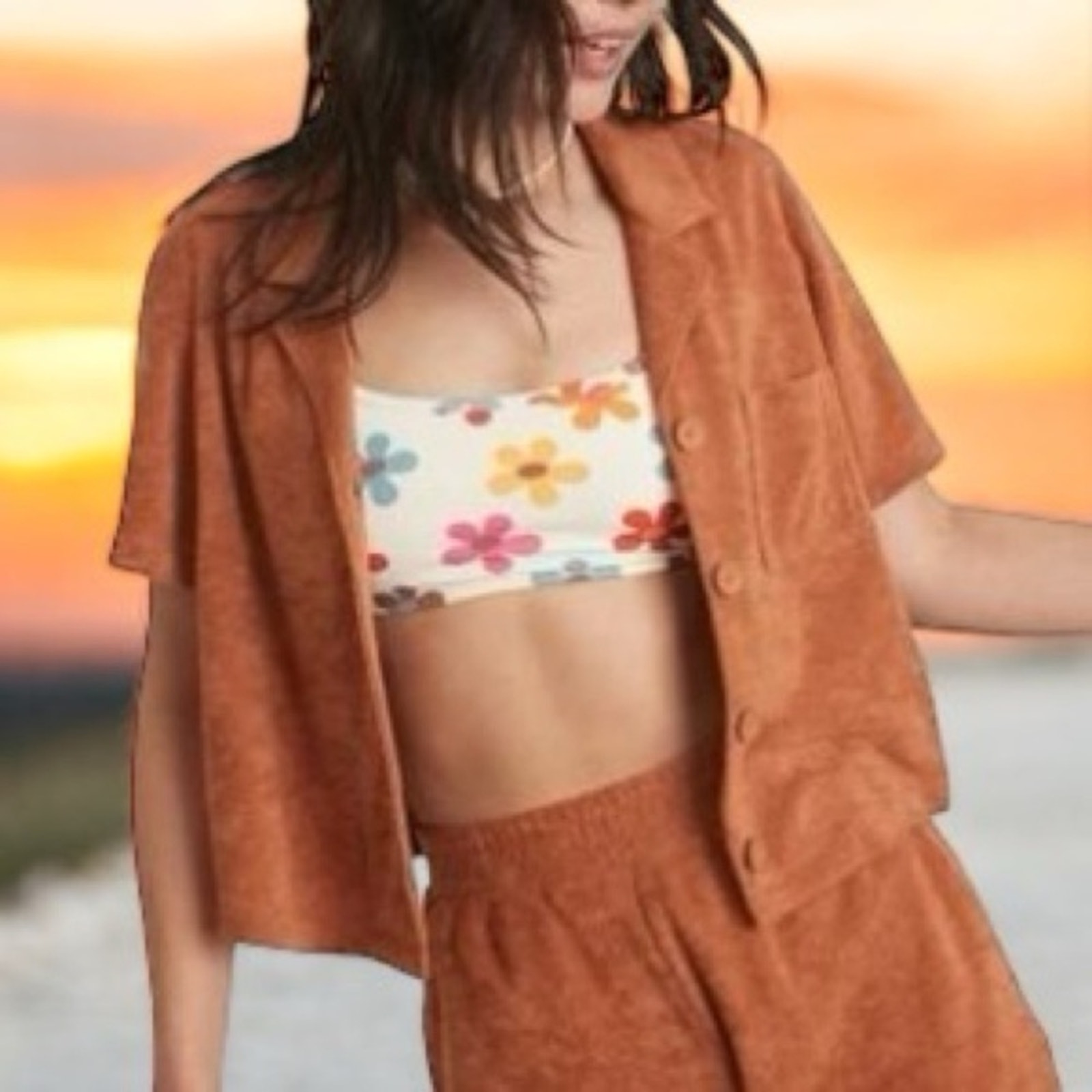 NWT Marine Layer ML Terry Out Resort Shirt in Sierra Size Large Retail 88