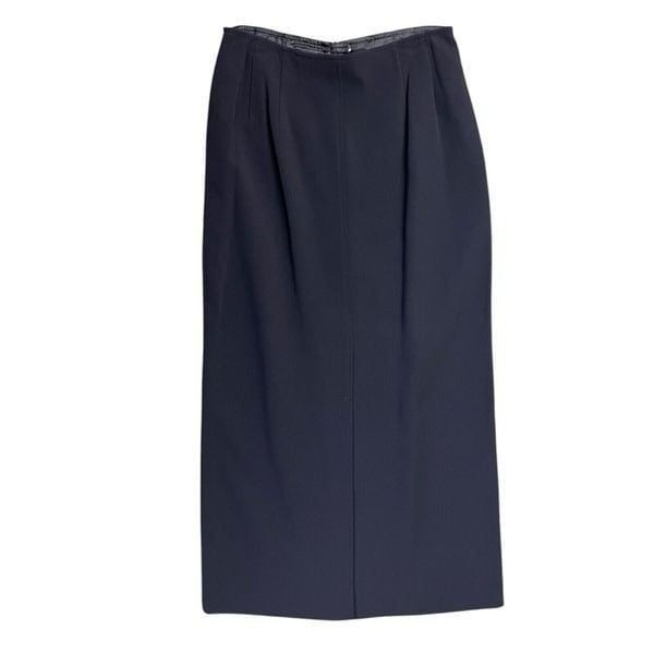 Talbots Skirt Dark Navy Blue Lined Pleated Vent NEW Petite 2P USA Workingcore