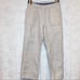 Ecru Linen Cotton Blend Tan Chambray Lined Crop Pants Size Large