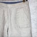 Ecru Linen Cotton Blend Tan Chambray Lined Crop Pants Size Large
