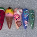 3D Junk Food Dessert Candy Charm Long Stiletto Press on Nails
