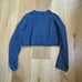 EDIKTED NAVY KNIT BOW CROPPED SWEATER SIZE XS/S XS S