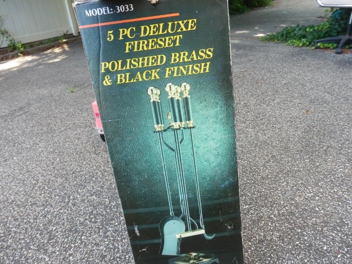 5 pc Deluxe Brass Fireset